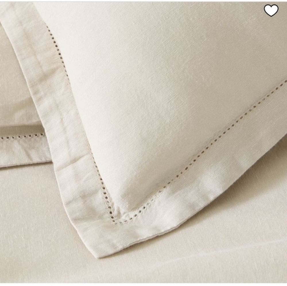 2 West Elm Signature TENCEL Linen Euro Shams in the color BIRCH